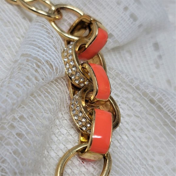 Awesome Heavy Chain Rhinestone & Enamel Necklace - Picture 3 of 9